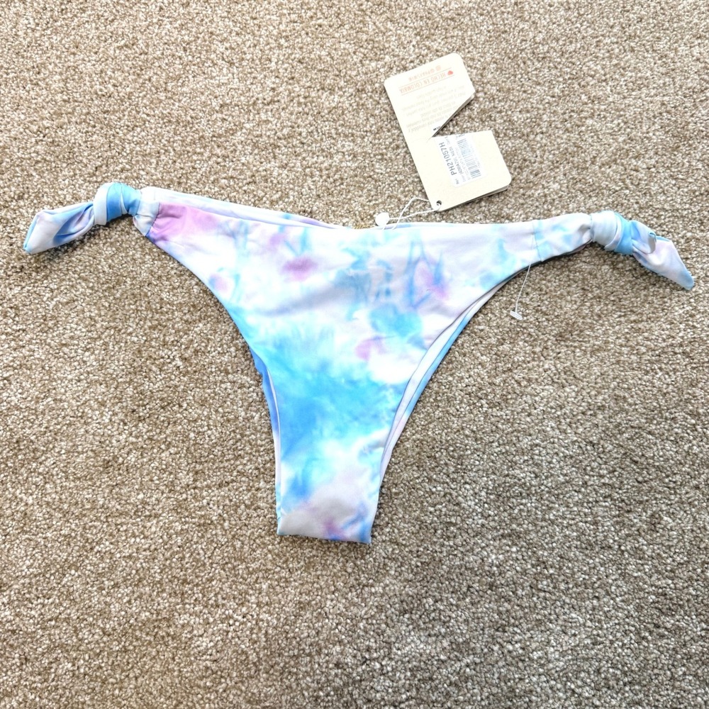 PHAX Swimwear Women Azul Tie Dye Latin Bikini Bottom Blue Purple Medium NEW Swim